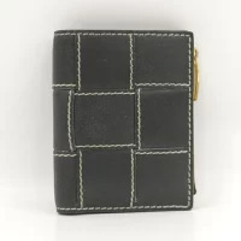 BOTTEGA VENETA Bi fold Wallet Maxi Intrecciato Leather Black